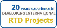 15 years experience in developing international RTD Projects 